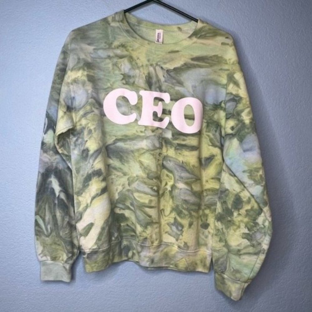 CEO Rainforest TieDye Crewneck Pullover | Size Small